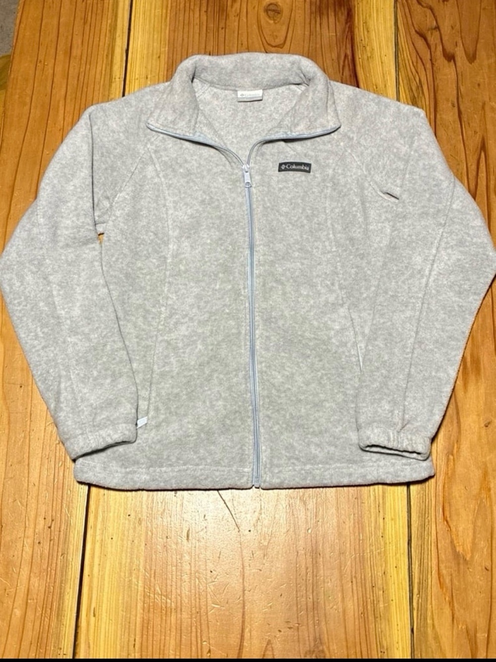 Columbia Light Gray Full-Zip Fleece Jacket